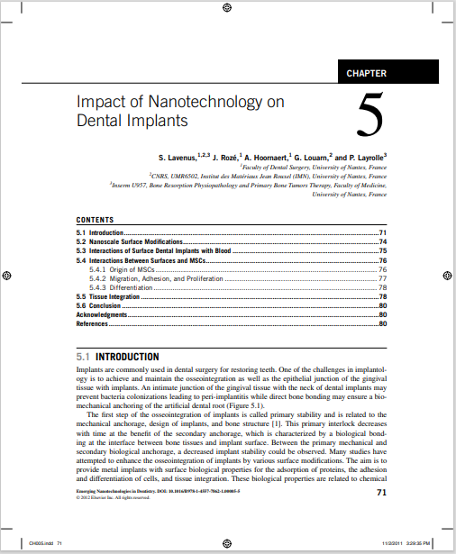 Impact of Nanotechnology on Dental Implants