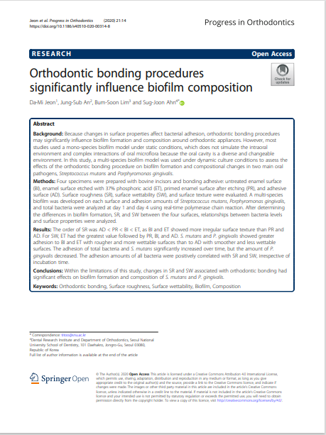 Orthodontic bonding procedures significantly influence biofilm composition