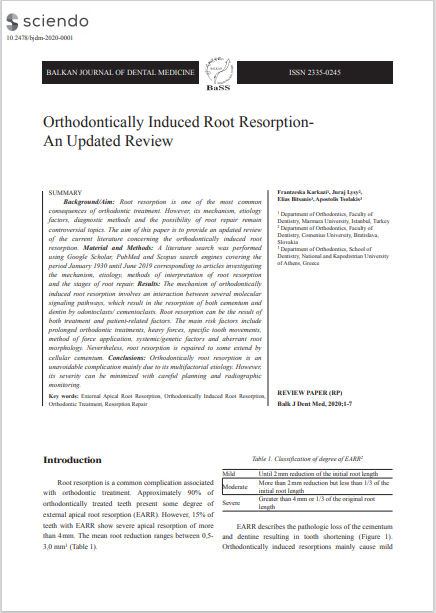 Orthodontically Induced Root Resorption-An Updated Review