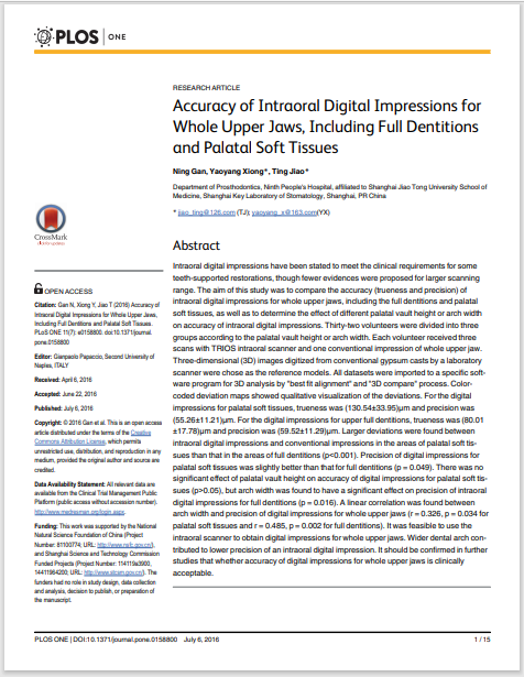 Accuracy of Intraoral Digital Impressions for