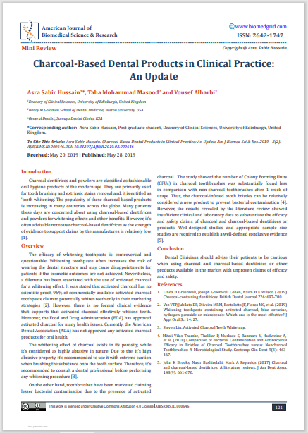 Charcoal-Based Dental Products in Clinical Practice: An Update
