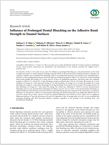 Influence of Prolonged Dental Bleaching on the Adhesive Bond Strength to Enamel Surfaces