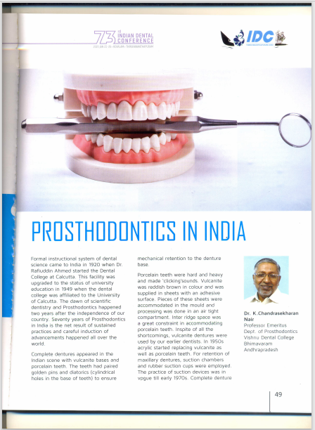 Prosthodontics in India